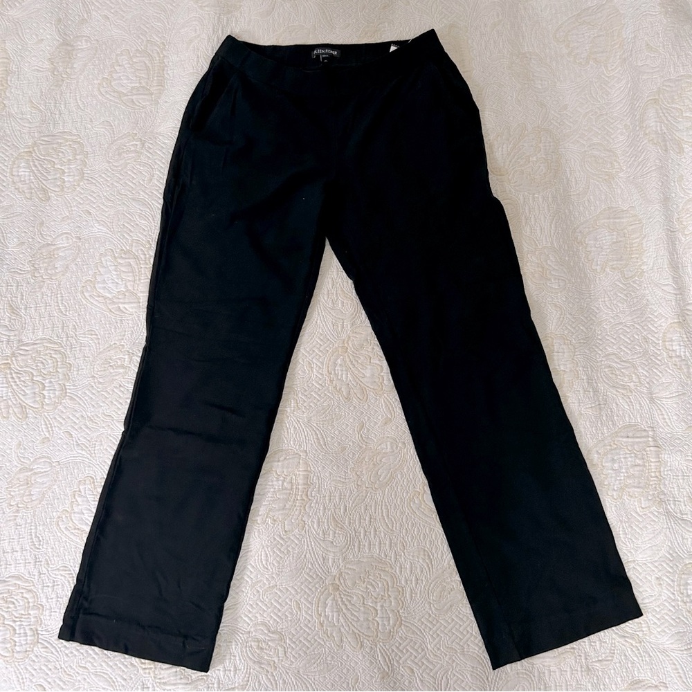 Eileen Fisher Black Casual Pull On Stretch Pant. Size XS